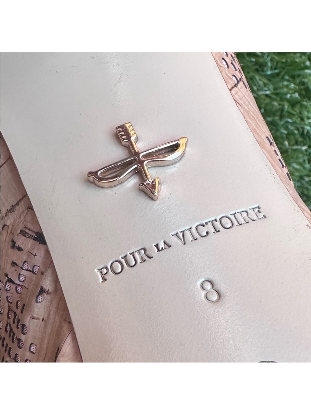 Pour La Victoire Pink Trim Cork Peep-Toe Platform Pumps - Picture 7 of 8